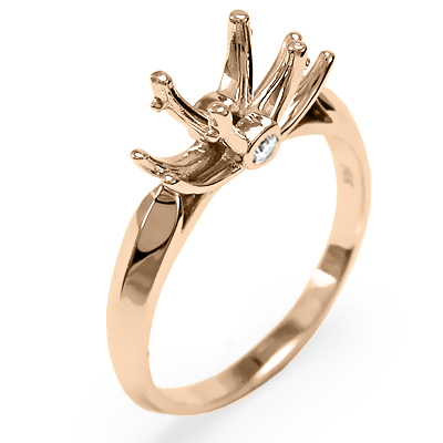 Knife Edge Diamond Engagement Setting Ring 18k