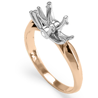 knife edge Diamonds Engagement Setting Ring 14k