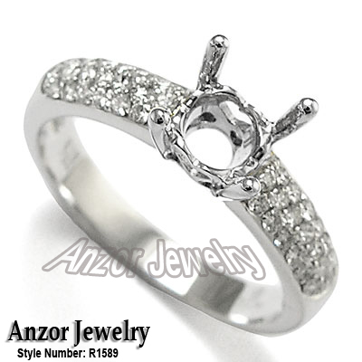 14k White Gold Diamond Ring Setting