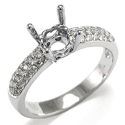 14k White Gold Diamond Ring Setting