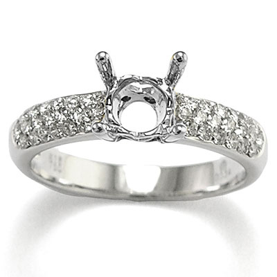 14k White Gold Diamond Ring Setting