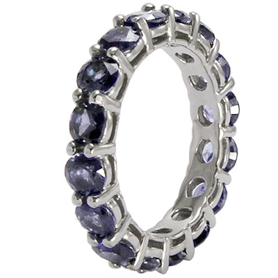 Blue Ceylon Sapphire Wedding band 14k Gold