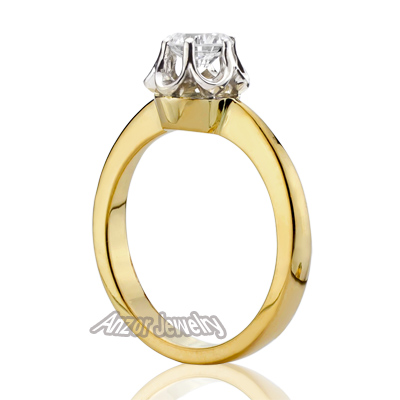 14k Russian Style Diamond Engagement Ring