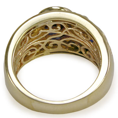 Men's Ring Genuine Ceylon Sapphire 10k Gold