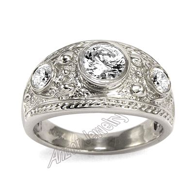 Men's Ring Genuine 1.20ct Diamond 14k Gold