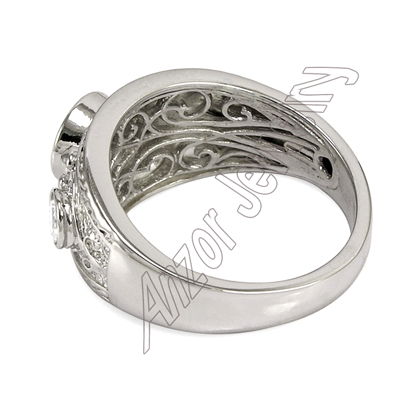 Men's Ring Genuine 1.20ct Diamond 14k Gold