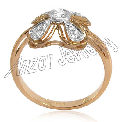 Russian Style CZ Ring Sterling Silver Ring