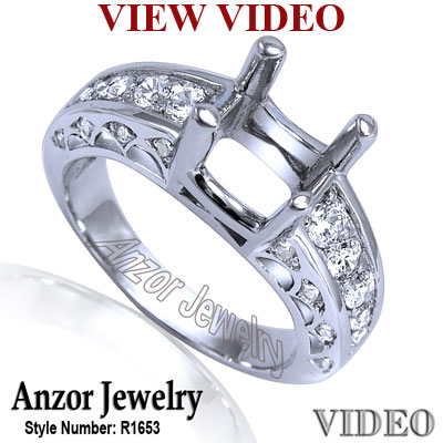 14k White Gold Diamond Ring Setting