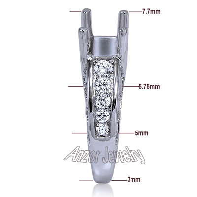 18k White Gold Diamond Semi-Mount Ring