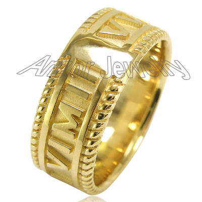 Women's 14k Gold Roman Design Numero Ring