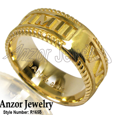 Women's 14k Gold Roman Design Numero Ring