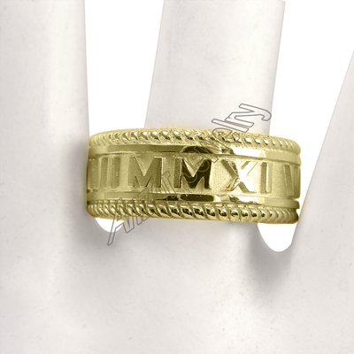 Men's 18k Gold Roman Design Numero Ring