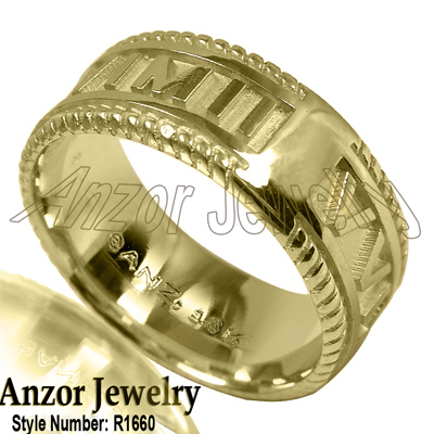 Women's 18k Gold Roman Design Numero Ring