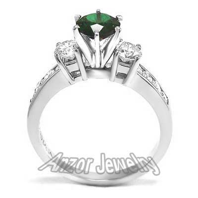 Chrome Russian Diopside Diamond Ring 14k