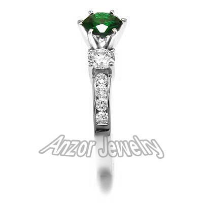 Chrome Russian Diopside Diamond Ring 14k