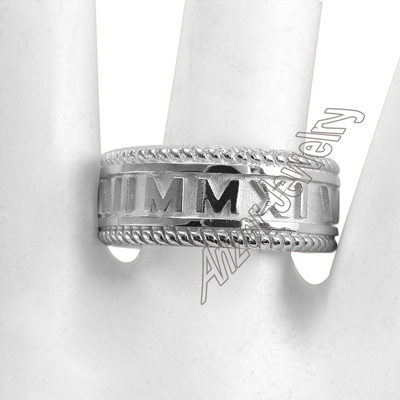 Men's 14k Gold Roman Design Numeros Ring