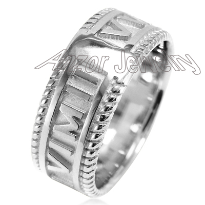 Men's 14k Gold Roman Design Numeros Ring