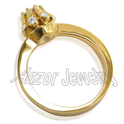 14k Russian style Diamond Engagement Ring