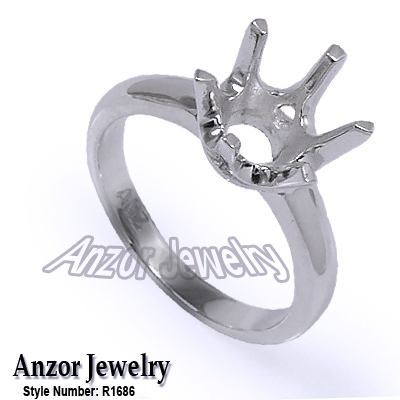 Platinum Six-Prong Classic Ring for 3 carat stone
