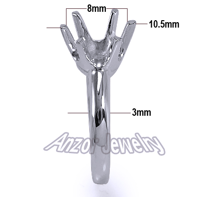 Platinum Six-Prong Classic Ring for 3 carat stone