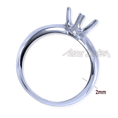 Six-Prong Knife Edge Ring Mounting 14K