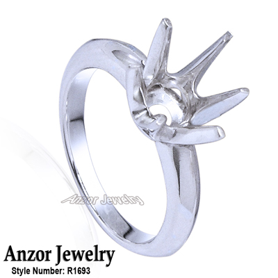Platinum Six-Prong Knife Edge Ring Mounting