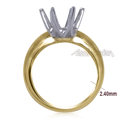 Six-Prong Knife Edge Ring Mounting 14K