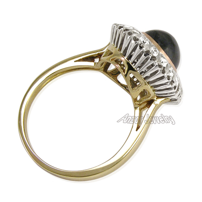 Russian Style Sapphire Diamond Ring 14K 585