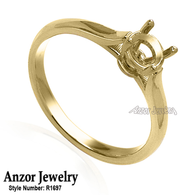 14k Yellow Gold Engagement Ring Setting