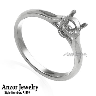 14k White Gold Engagement Ring Setting