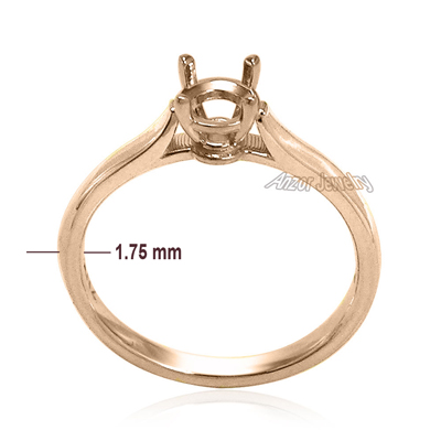 14k solid Rose Gold Engagement Ring Setting