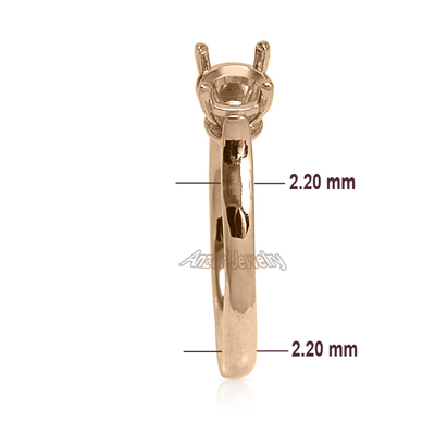 14k solid Rose Gold Engagement Ring Setting