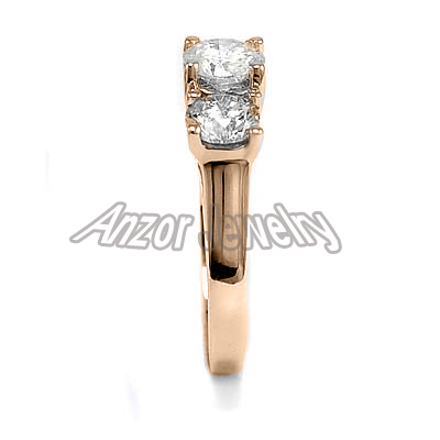 Three Stone Diamond Engagement 14k gold