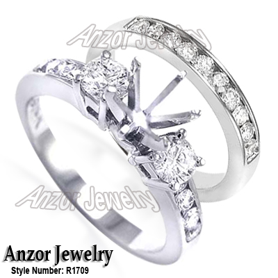 14k Gold Diamond Engagement Ring Set