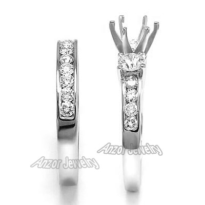 14k Gold Diamond Engagement Ring Set