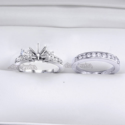 14k Gold Diamond Engagement Ring Set