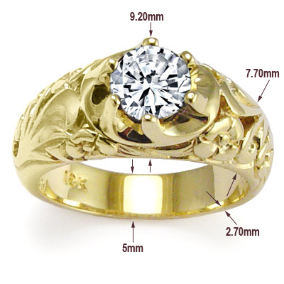 Men's 18k Yellow Gold ROCOCO design Sapphire Ring
