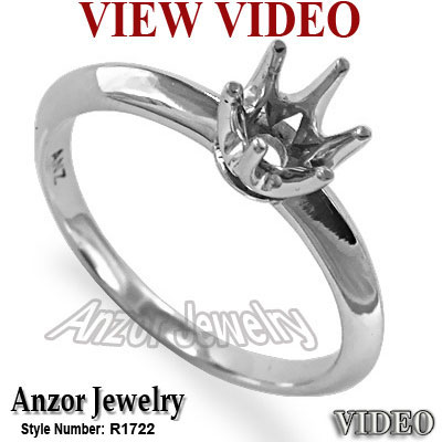 Knife Edge Engagement Setting Ring in Silver