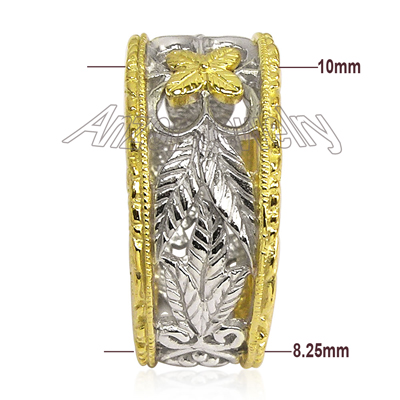 14k Two-Tone Gold Filigree Ring