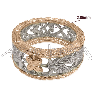 14k Two-Tone Gold Filigree Ring