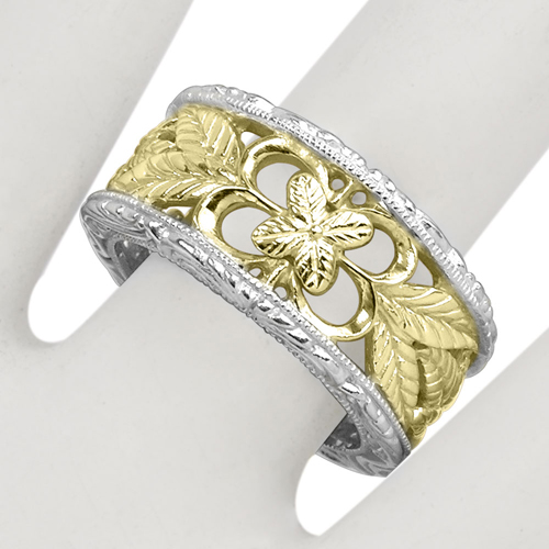 14k Two-Tone Gold Filigree Ring