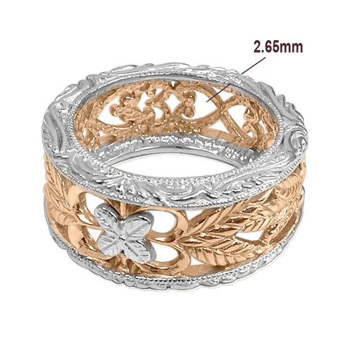 14k Two-Tone Gold Filigree Ring