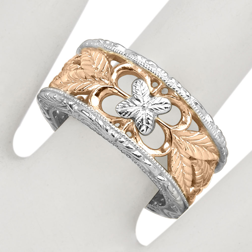 14k Two-Tone Gold Filigree Ring