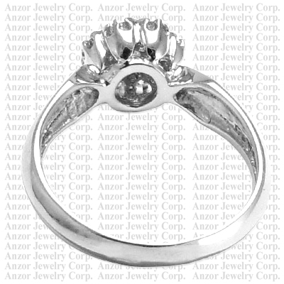 Russian Style 14k White Gold Diamond Ring Malinka