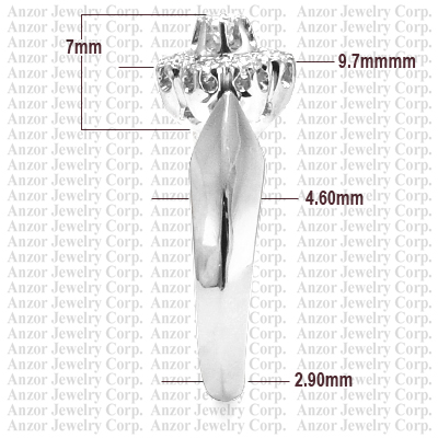 Russian Style 14k White Gold Diamond Ring Malinka