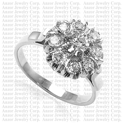 Russian style Diamond Engagement Ring 14k 585