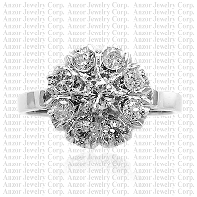 Russian style Diamond Engagement Ring 14k 585