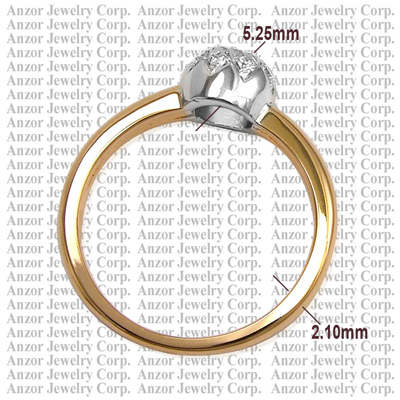 Russian Stye Genuine Diamond Ring 14k Gold