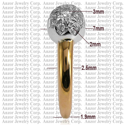 Russian Stye Genuine Diamond Ring 14k Gold