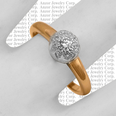 Russian Stye Genuine Diamond Ring 14k Gold